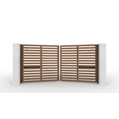 Распашные ворота ALUTECH Prestige 4000×2000 RAL 8014 коричневый
