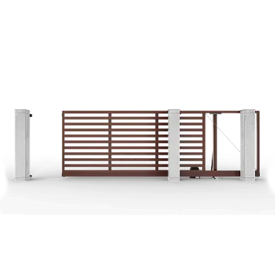 Откатные ворота ALUTECH Prestige 4000×2000 RAL 8017 шоколад